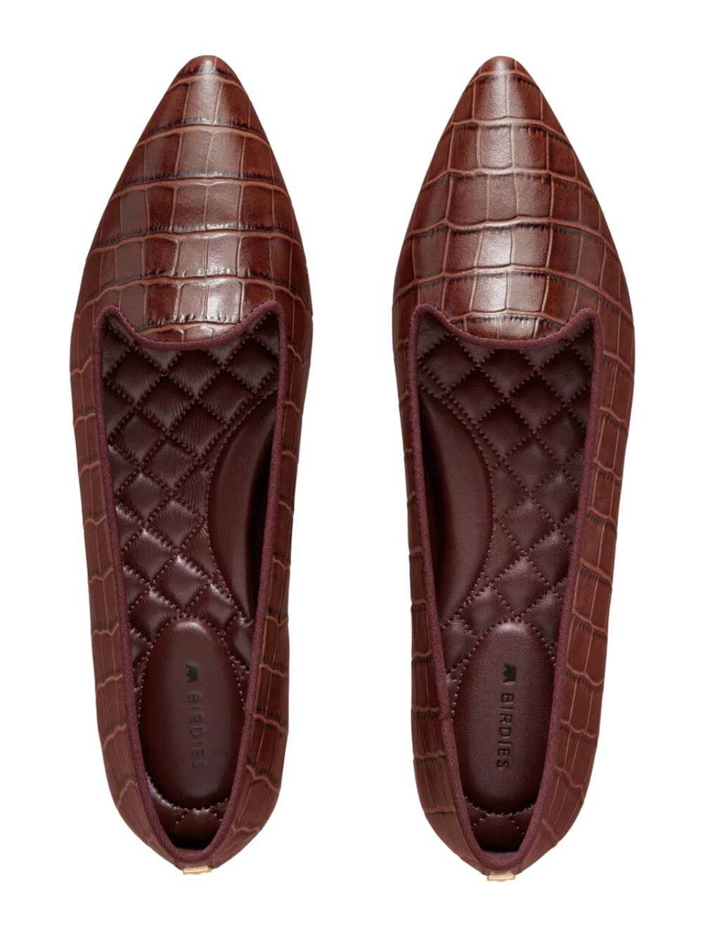 NWOT Birdies The Sparrow Brown Croc Flat